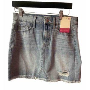 So Skirt Ladies 9 Juniors  Distressed Blue Jean Skirt School Casual Denim